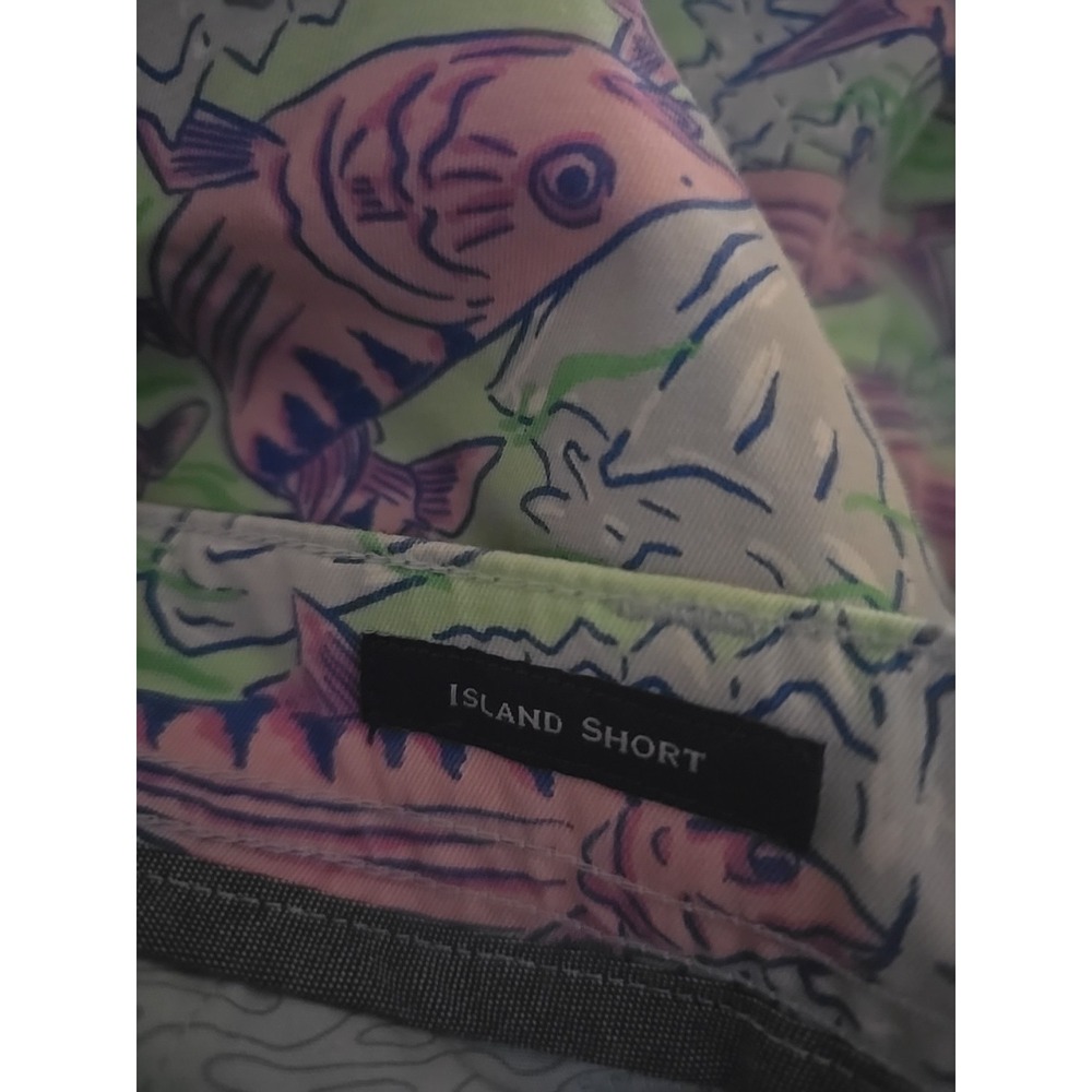 Vineyard Vines Men Island Shorts Bonefish Fish Print Blue SZ 33 Pockets Tropical - Picture 14 of 14